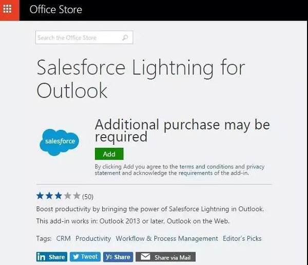 Salesforce Lightning for Outlook 